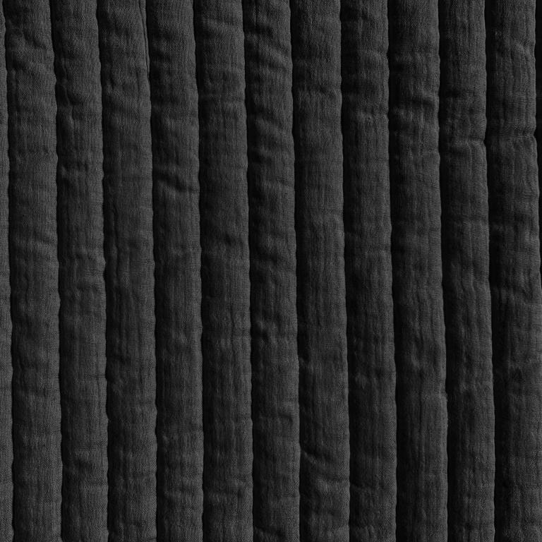 Double gaze matelassée double-face unie coloris noir 20 x 128 cm