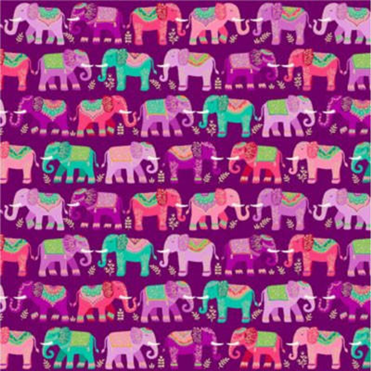Tissu Jaipur Elephants Lilac 20 x 110 cm