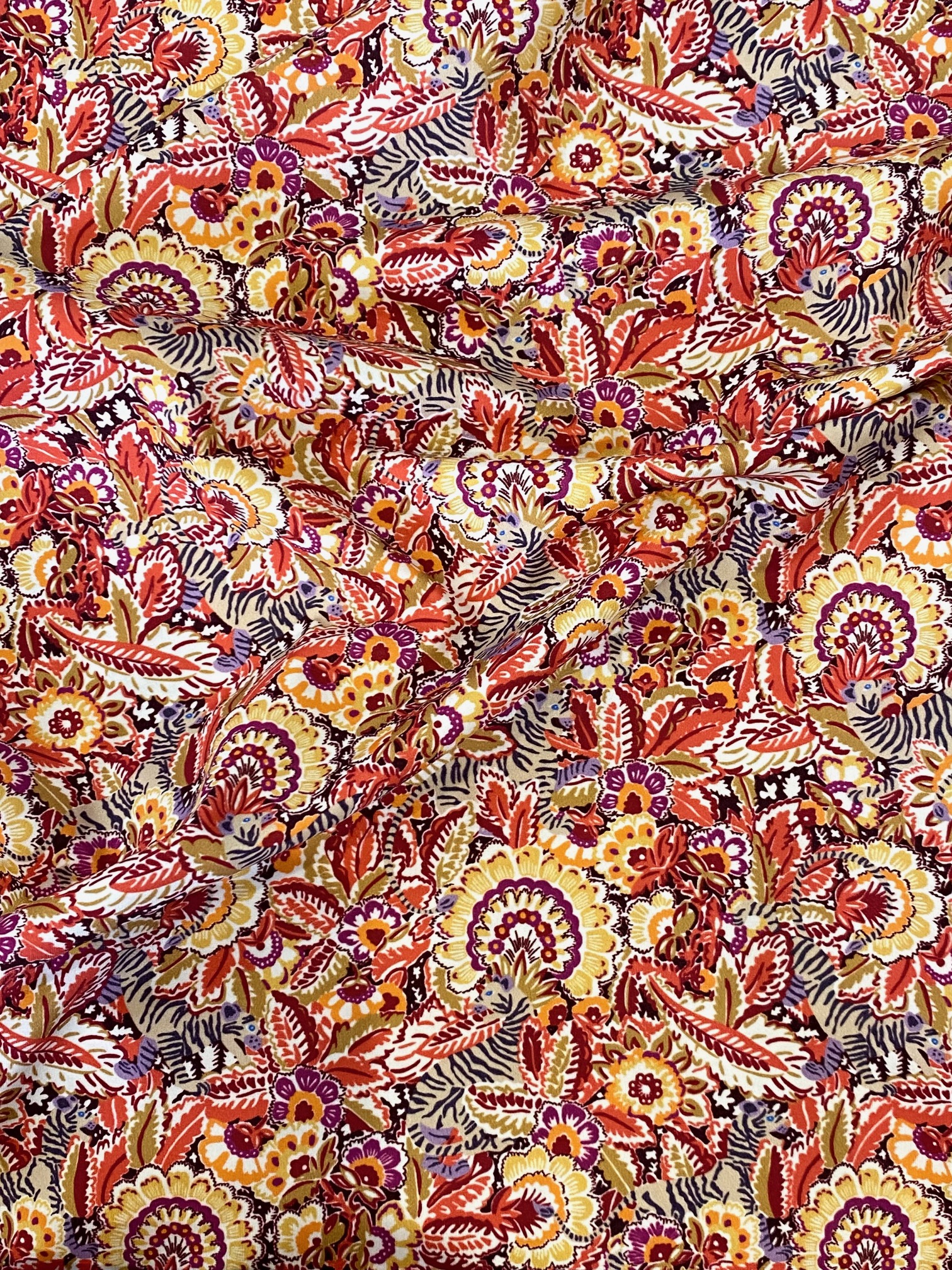 Liberty Lycra Milo Jungle rouge 20 x 145 cm