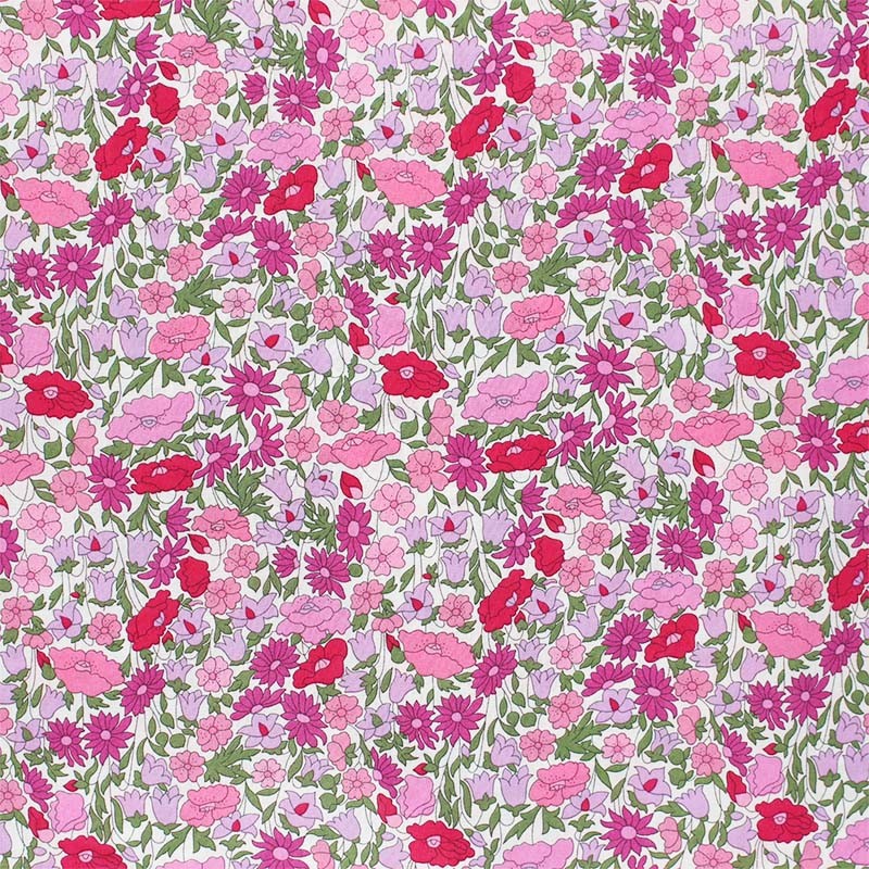 Liberty Tana Lawn™ Poppy Forest rose coloris C 20 x 137 cm