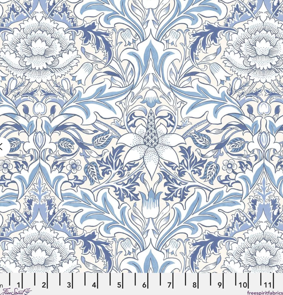 Tissu Morris & Co. Séverine Bleu 20 x 110 cm