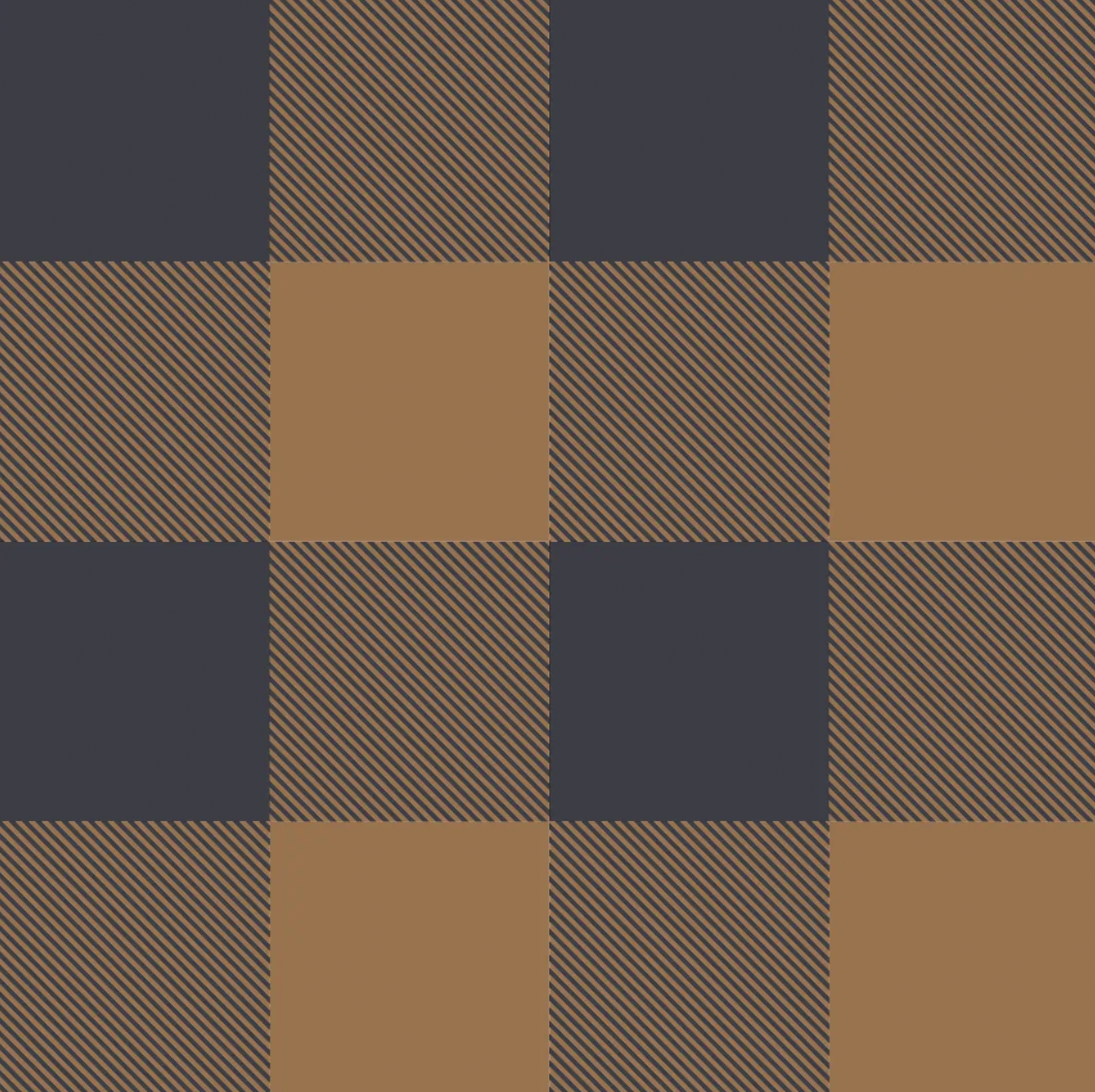 Tissu polaire carreaux noir et brun 20 x 145 cm