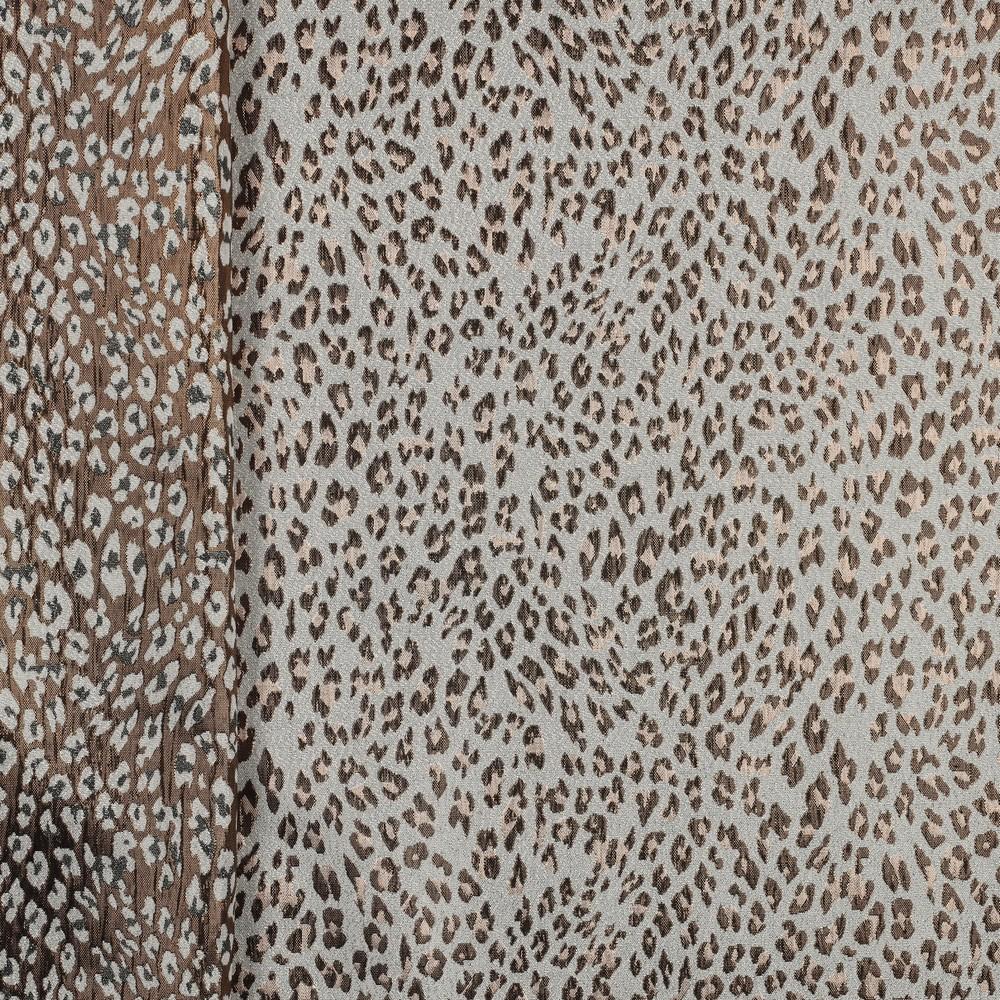COUPON de Jacquard fin léopard fond beige 75 x 140 cm