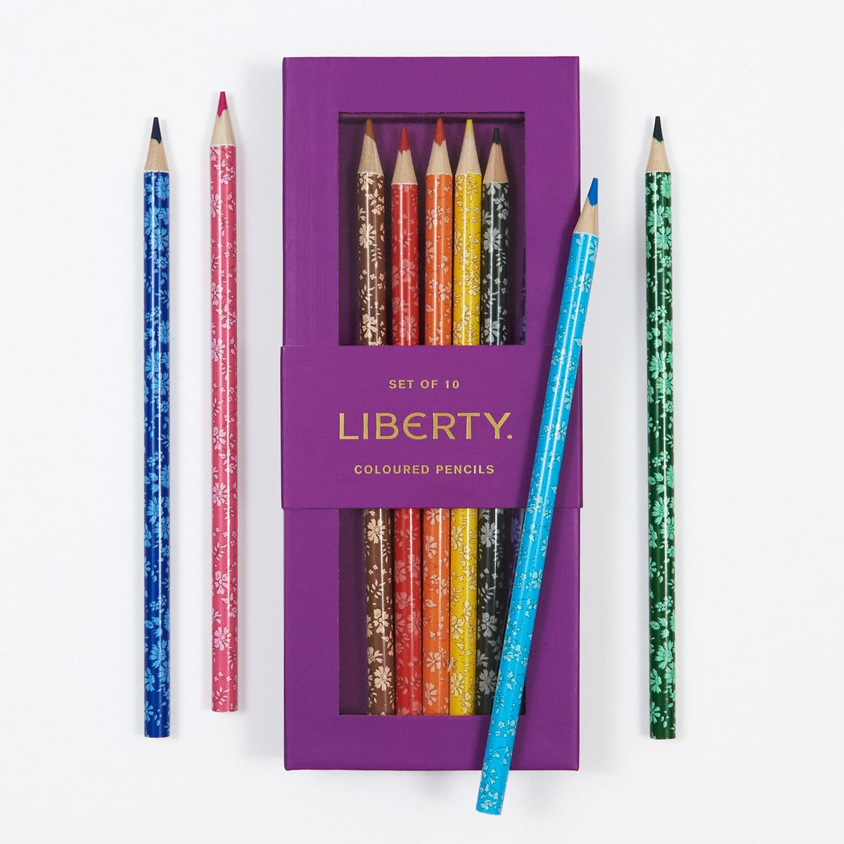 Set de 10 crayons de couleur Liberty Capel - Papeterie - Motif Personnel