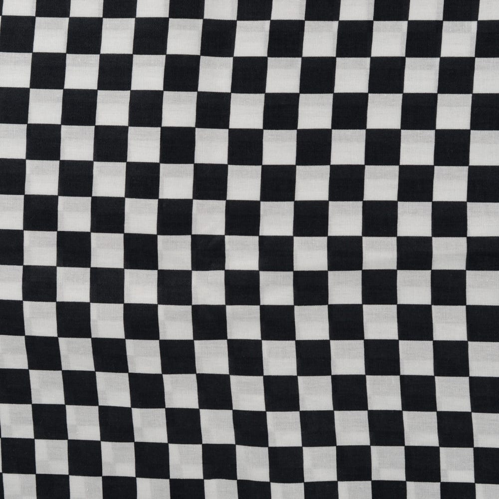 Popeline damier noir et blanc 20 x 145 cm