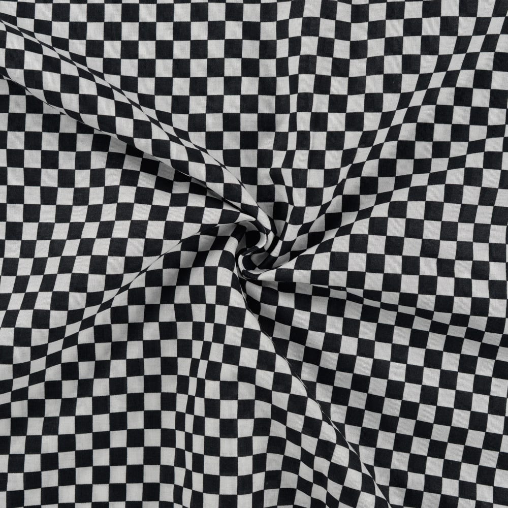 Popeline mini damier noir et blanc 20 x 145 cm