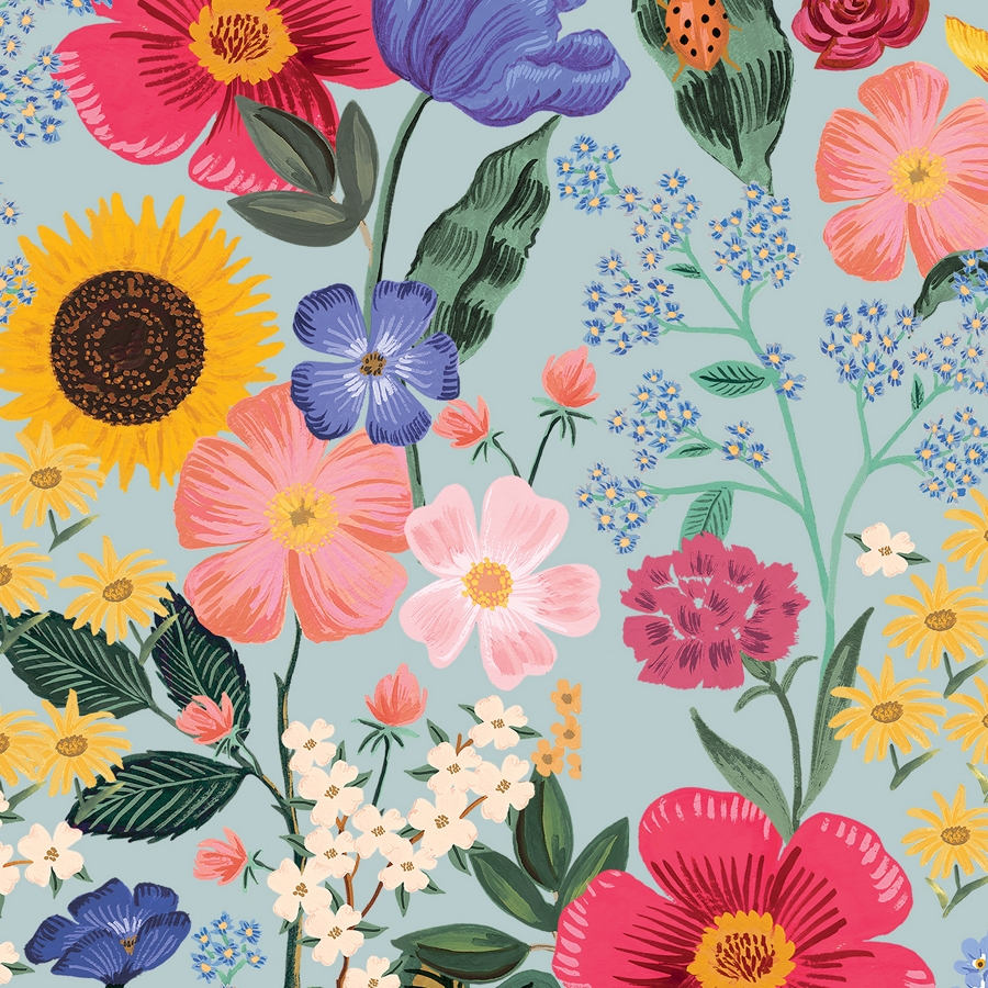 Viscose Rifle Paper Curio Blossom Light Blue 20 x 140 cm