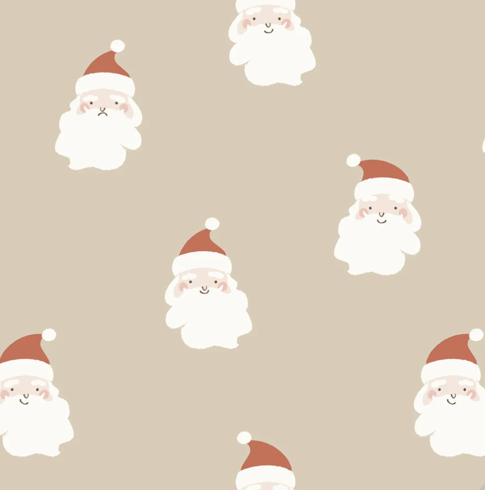Sweat léger Christmas Santa fond beige 20 x 145 cm
