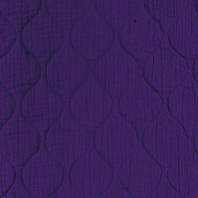 Double gaze matelassée WAVE double-face unie coloris violet 20 x 128 cm