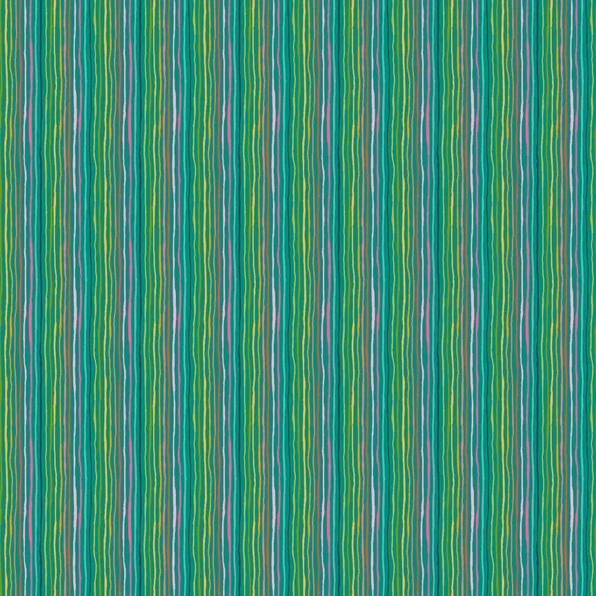 Tissu Whiskers Yarn Stripe Teal 20 x 110 cm