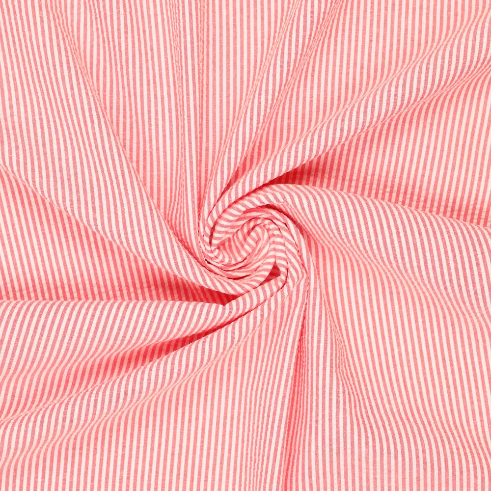 Tissu seersucker coloris rouge 20 x 140 cm