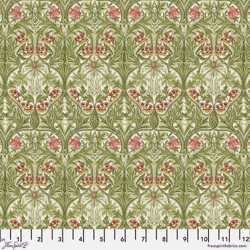 Tissu Morris & Co. Emery Walker Bluebell Leaf Green 20 x 110 cm