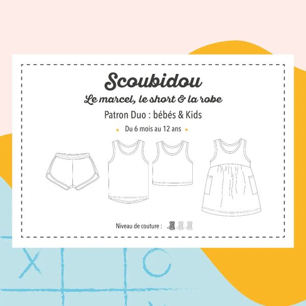 Patron Scoubidou l’ensemble short-marcel & la robe (du 6 mois au 12 ans)