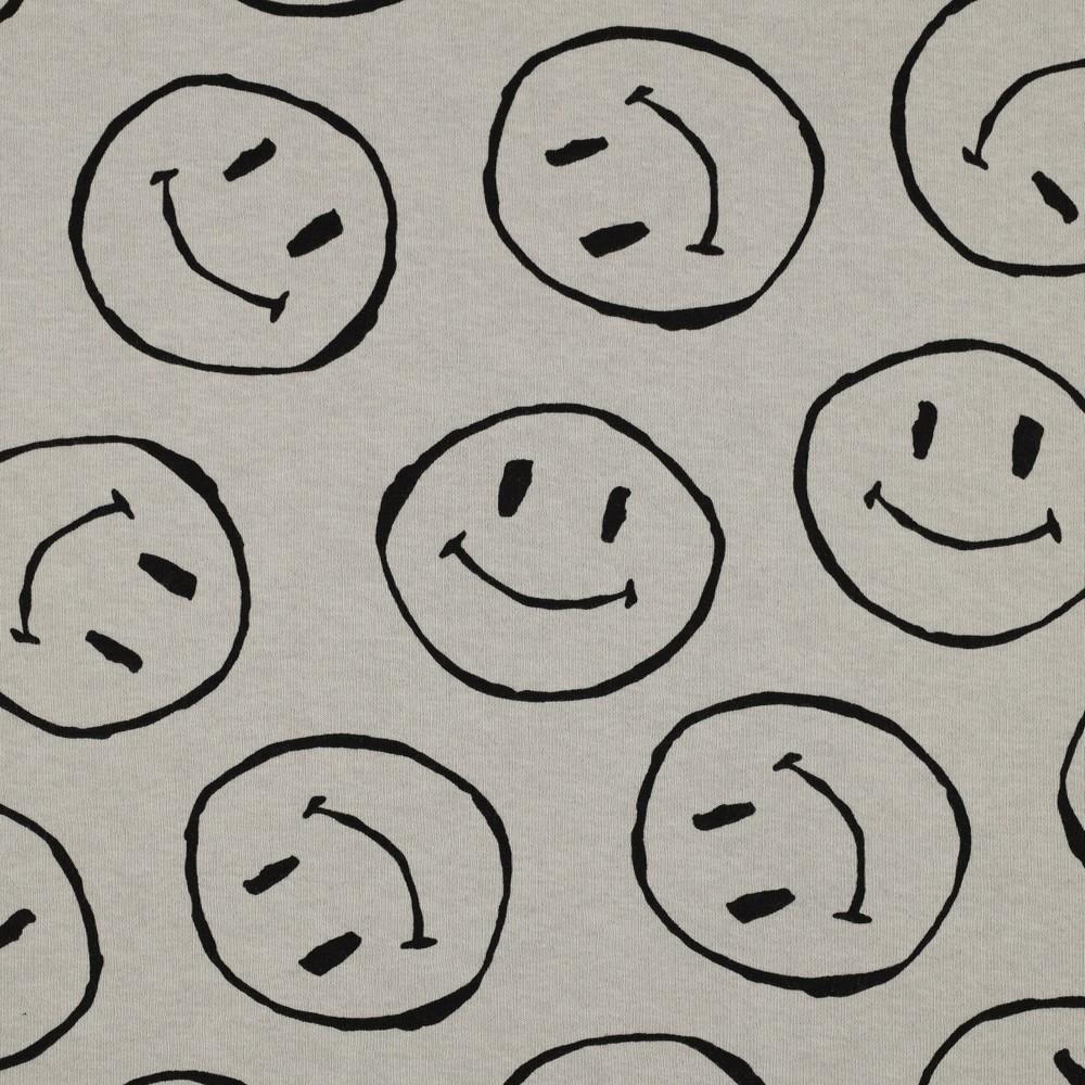 Molleton Smiley gris clair 20 x 155 cm
