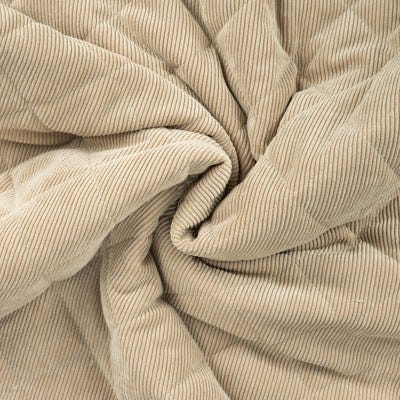 Tissu matelassé velours / fausse fourrure sable 20 x 135 cm