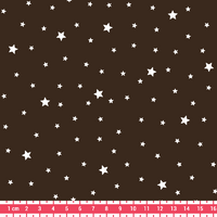 COUPON de Tissu Première étoile imprimé coloris chocolat 3m x 140 cm
