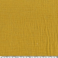 Tissu double gaze de coton coloris moutarde 20 x 135 cm