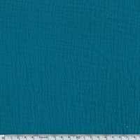 Tissu double gaze de coton coloris bleu paon 20 x 135 cm