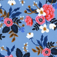 Viscose Rifle Paper Les Fleurs Birch floral bleu clair 20 x 110 cm