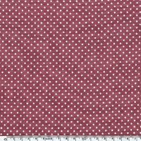COUPON de 2m de Lin lavé mini star encre blanche coloris beaujolais x 140 cm