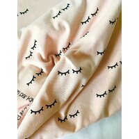 Coupon De Tissu Jersey à Motifs Pois Et Carrés - 120 Cm X 150 Cm - Couleur Bleu, Marron Et Beige - Neuf - Pour Couture