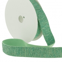 Elastique lurex 20mm vert turquoise x10cm