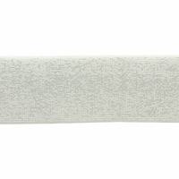 Elastique luxe blanc lurex argent 40mm x 10cm