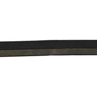Biais élastique 17mm noir rayé lurex doré x 10cm