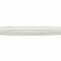 Biais élastique 17mm blanc rayé lurex argent x 10cm