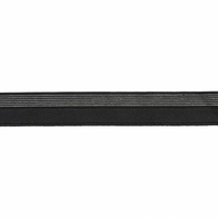 Biais élastique 17mm noir rayé lurex argent x 10cm