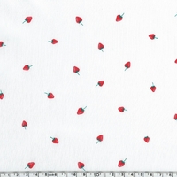 COUPON de Popeline petites fraises 2m x 140 cm