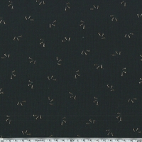 COUPON de Double gaze noire étincelle or 2m x 135 cm