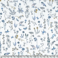 Liberty Theo bleu et moutarde coloris F 20 x 137 cm