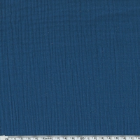 Tissu double gaze de coton coloris indigo 20 x 135 cm