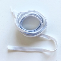 Elastique tresse souple blanc 7mm x 1m