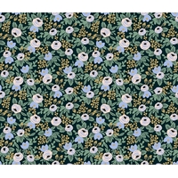 Tissu Rifle Paper Primavera petites fleurs fond foncé 20 x 110 cm