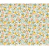 Tissu Rifle Paper Primavera petites fleurs jaunes fond clair 20 x 110 cm