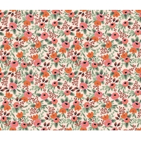 Tissu Rifle Paper Primavera petites fleurs roses fond clair 20 x 110 cm