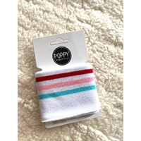 Bord-côte Poppy Cuffs blanc / bleu / rose / rouge