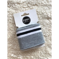 Bord-côte Poppy Cuffs gris chiné clair / blanc / noir