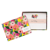 Set de 12 cartes et enveloppes Juliet Rose