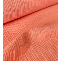Tissu double gaze de coton UNIE coloris papaye 20 x 135 cm