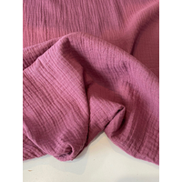 Tissu double gaze de coton UNIE coloris bois de rose 20 x 135 cm