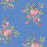Toile enduite Flora French Blue 20 x 140 cm