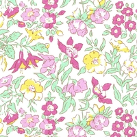Liberty Organic Tana Lawn™ Mamie rose et jaune coloris A 20 x 137 cm