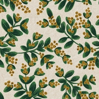 Tissu lin/coton Rifle Paper Holiday Classics Gui naturel 20 x 110 cm