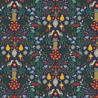 Coton Rifle Paper Holiday Classics Partridge Navy 20 x 110 cm