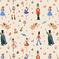 Coton Rifle Paper Holiday Classics Land of Sweets crème 20 x 110 cm