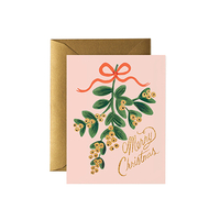 Carte double Gui Christmas avec enveloppe
