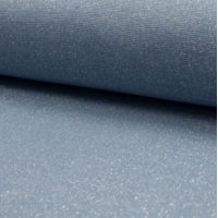 Bord côte pailleté dusty blue et argent 20 x 65 cm